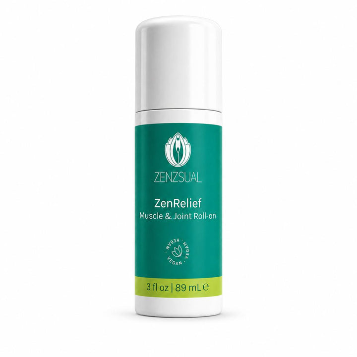 Zenzsual ZenRelief Cooling Roll-On for Muscles & Joints – Menthol & Essential Oils, 3 fl oz