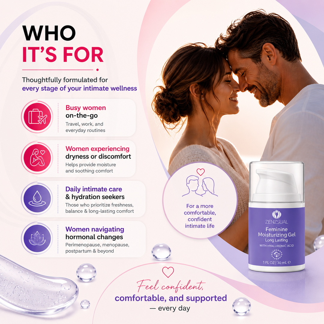 Zenzsual Intimate Moisturizing Gel with Hyaluronic Acid – Travel Size, 1 fl oz