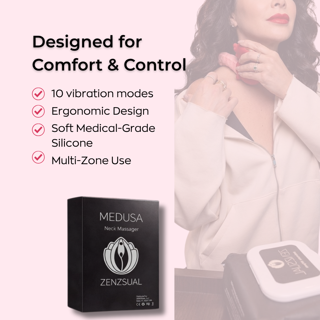 Medusa™ Neck & Body Massager – Medical-Grade Silicone | 10 Vibration Modes | Waterproof | Ergonomic Rechargeable Design