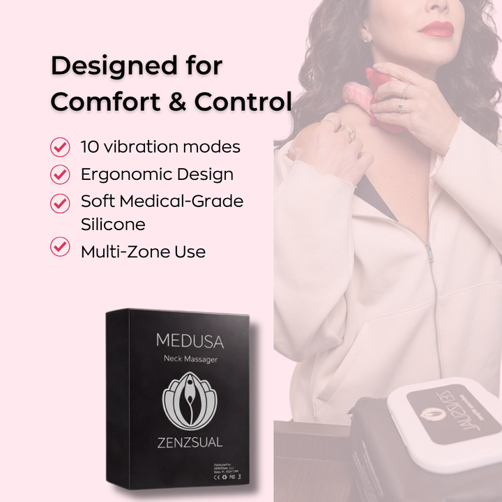 Medusa™ Neck & Body Massager – Medical-Grade Silicone | 10 Vibration Modes | Waterproof | Ergonomic Rechargeable Design