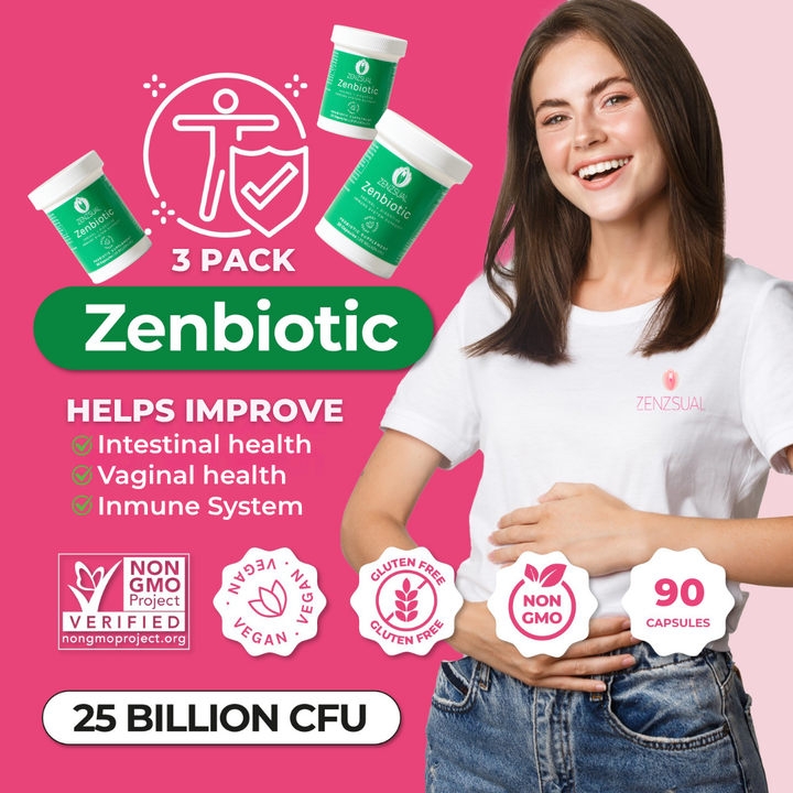 ZENZSUAL Zenbiotic 3 Pack Women's Probiotic 25 Billion CFU 30 Capsules Optimum Health Supplement for Intimate Health Odor & pH Support Gut Health Vegan Friendly Digestive Support