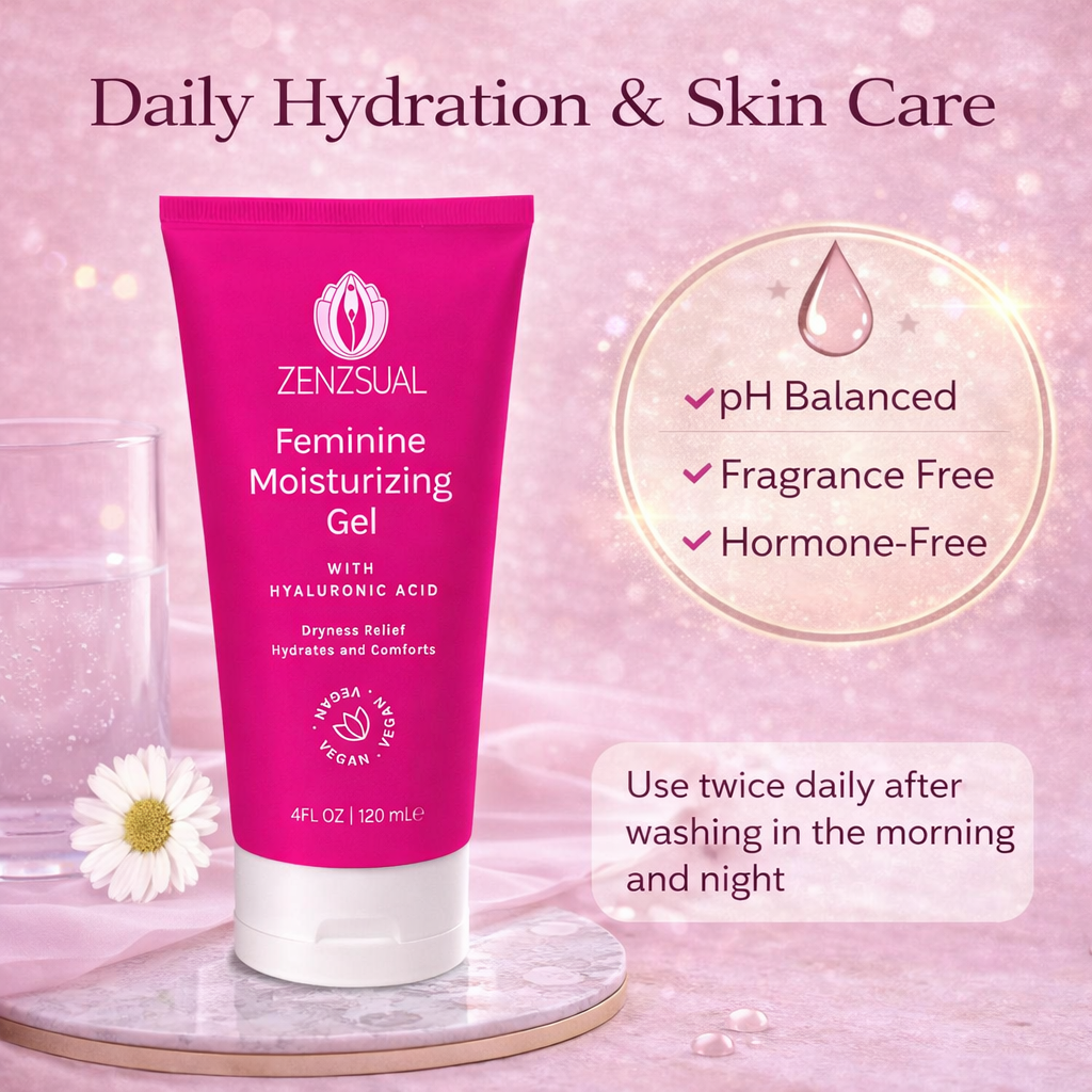 Zenzsual 3-Step Feminine Hydration System | Daily Gel +  Renova Ovules + Long Lasting Gel | Hyaluronic Acid |  Women's Daily Comfort & Moisture Kit