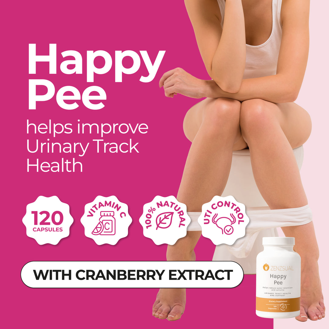 Zenzsual Happy Pee | Urinary Wellness Supplement for Women |  Cranberry & D-Mannose | Bladder & Urinary Comfort Support
