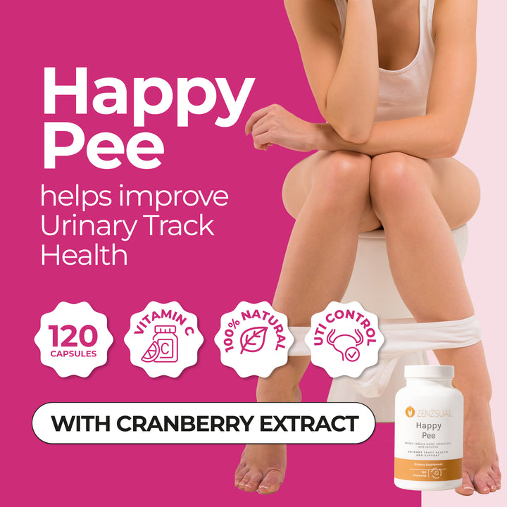 Zenzsual Happy Pee | Urinary Wellness Supplement for Women |  Cranberry & D-Mannose | Bladder & Urinary Comfort Support