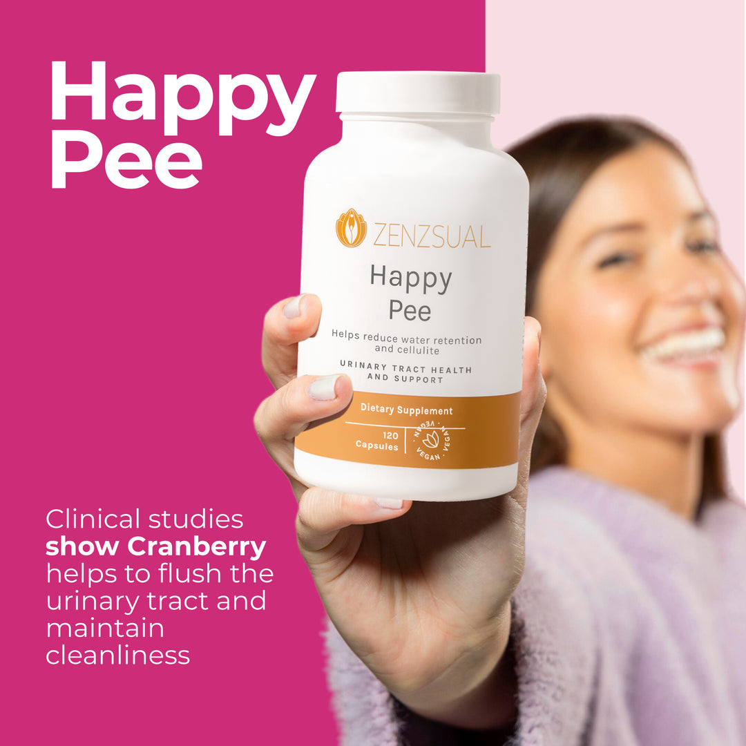 Zenzsual Happy Pee | Urinary Wellness Supplement for Women |  Cranberry & D-Mannose | Bladder & Urinary Comfort Support