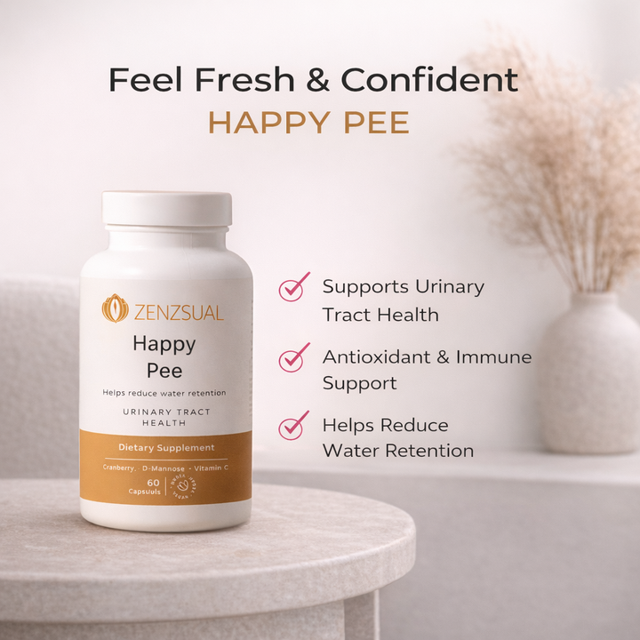 Zenzsual Happy Pee | Urinary Wellness Supplement for Women |  Cranberry & D-Mannose | Bladder & Urinary Comfort Support