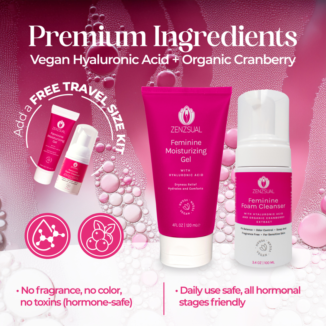 Foaming Cleanser & Hydrating Gel with Hyaluronic Acid - Sensitive Skin Care - Fragrance-Free, Sulfate-Free, Vegan