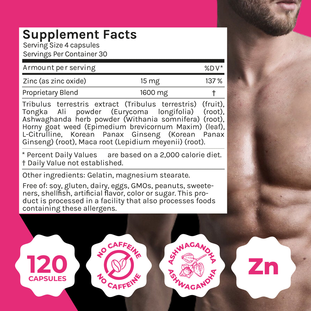 Zenzsual LibiZenzs Men | Daily Vitality & Energy Support Supplement |  Tribulus, Ashwagandha & Maca | Hormone-Free | Men's Wellness