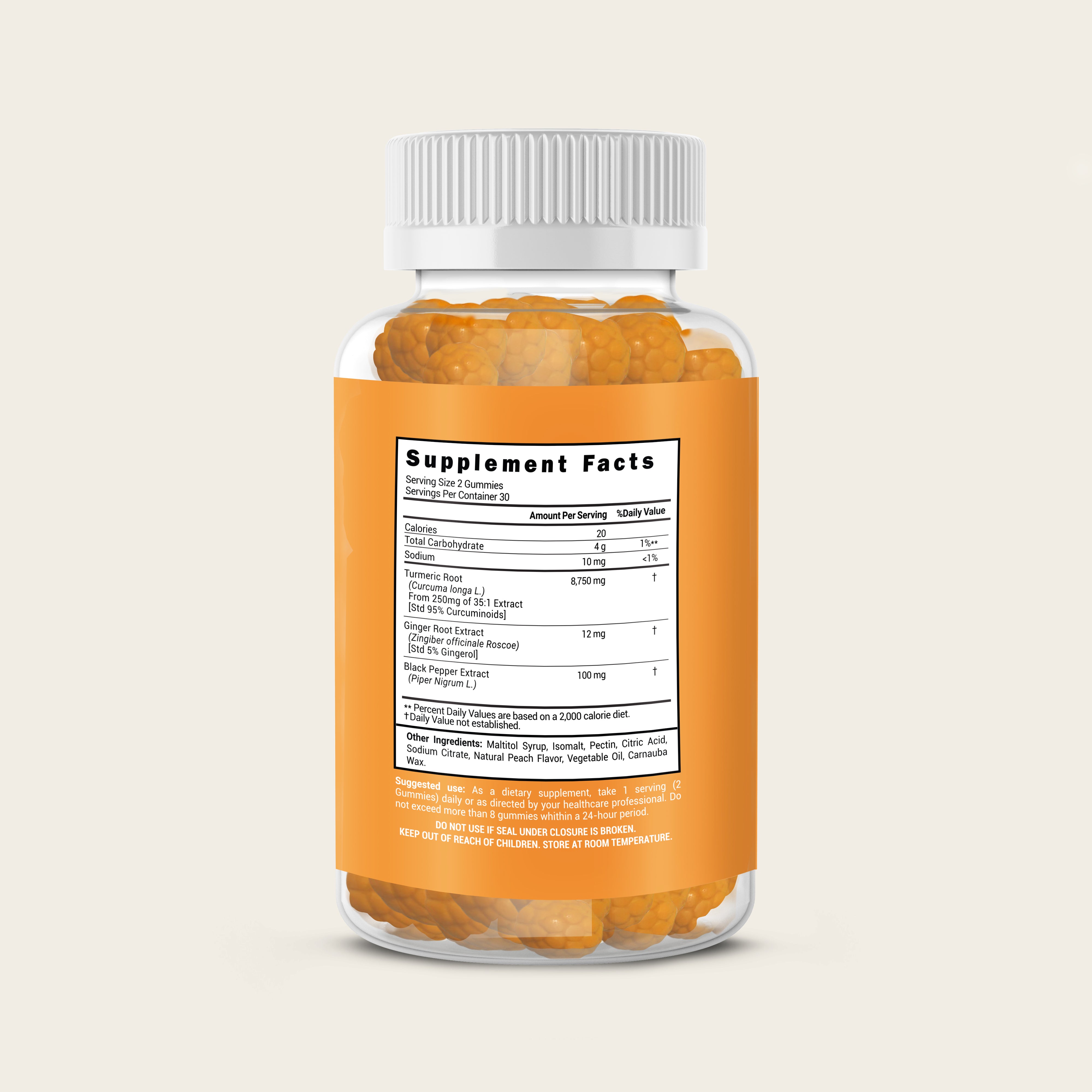 Turmeric, Ginger & Black Pepper Gummies - Sugar Free