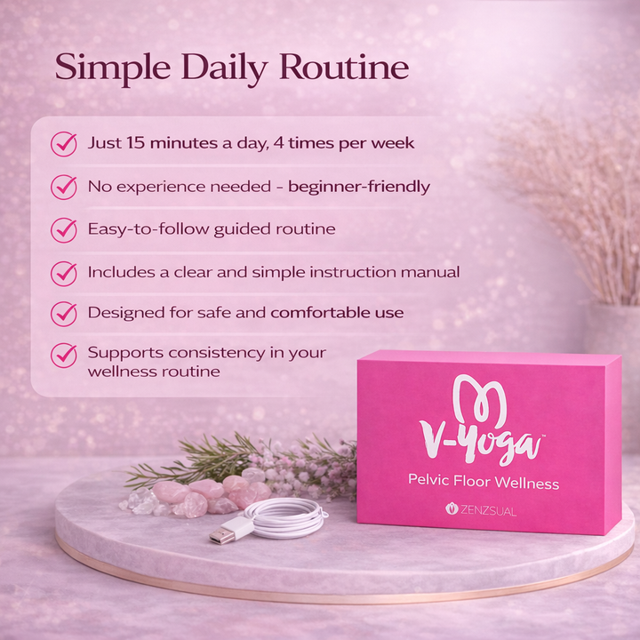 Zenzsual V-Yoga Pelvic Floor Kegel Trainer | Biofeedback Device  for Women | Medical-Grade Silicone | 9" | Rechargeable |  Water-Resistant | Includes Kegel Exercise Guide