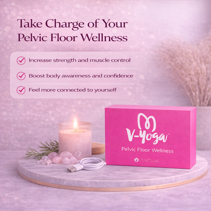 Zenzsual V-Yoga Pelvic Floor Kegel Trainer | Biofeedback Device  for Women | Medical-Grade Silicone | 9" | Rechargeable |  Water-Resistant | Includes Kegel Exercise Guide