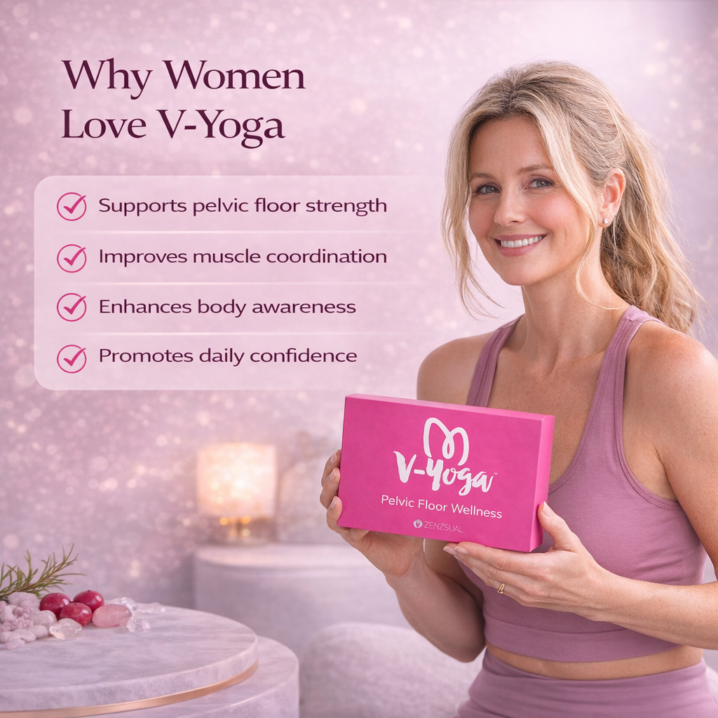 Zenzsual V-Yoga Pelvic Floor Kegel Trainer | Biofeedback Device  for Women | Medical-Grade Silicone | 9" | Rechargeable |  Water-Resistant | Includes Kegel Exercise Guide