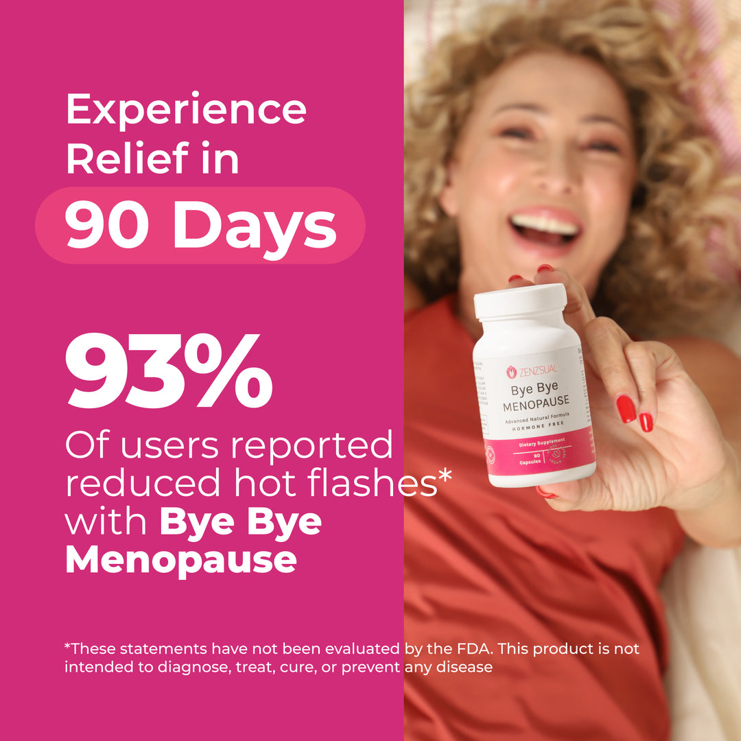 Zenzsual Bye Bye Menopause Supplement | 3-Pack 90-Day Supply |  Hormone-Free Women's Wellness | Sleep, Mood & Balance Support