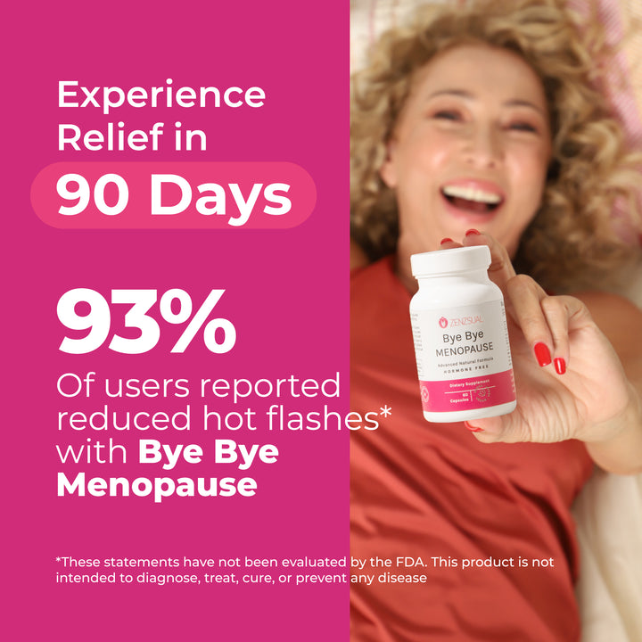 Zenzsual Bye Bye Menopause Supplement | 3-Pack 90-Day Supply |  Hormone-Free Women's Wellness | Sleep, Mood & Balance Support