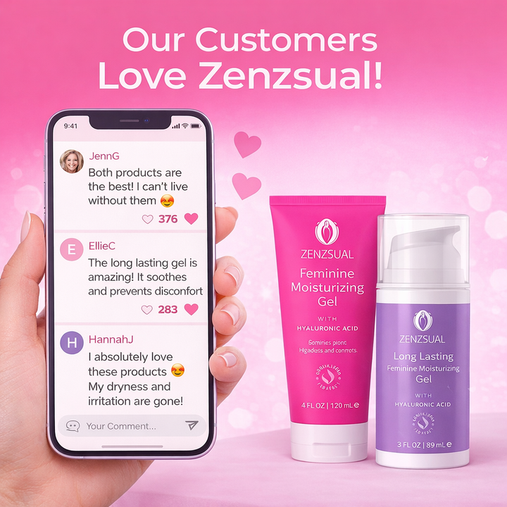 Zenzsual Intimate Hydration Duo | 2-Step Feminine Moisturizing  System | Daily Gel + Long Lasting Gel | Hyaluronic Acid | Women's Wellness