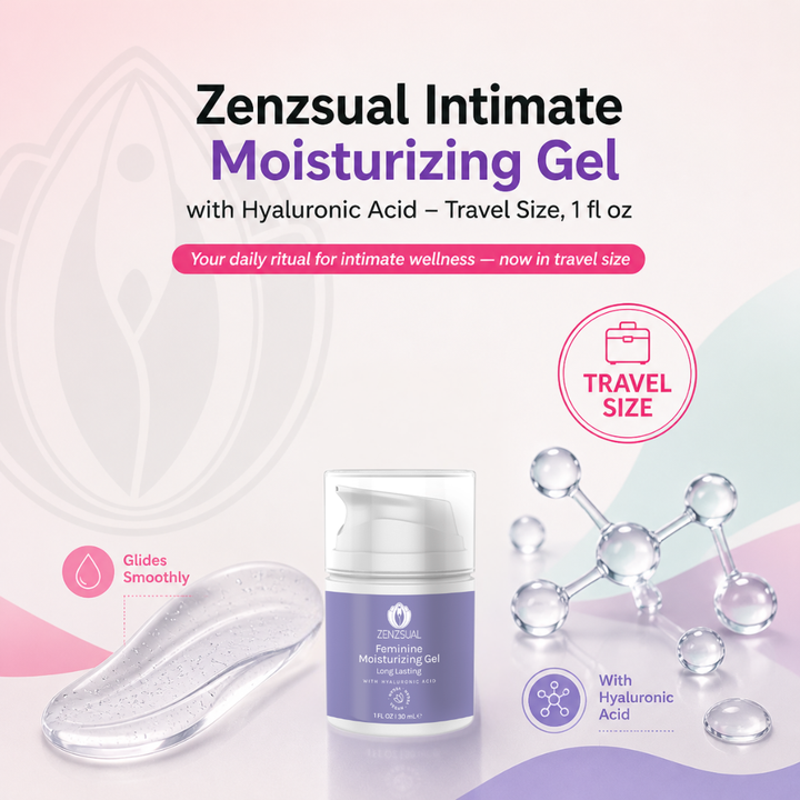 Zenzsual Intimate Moisturizing Gel with Hyaluronic Acid – Travel Size, 1 fl oz
