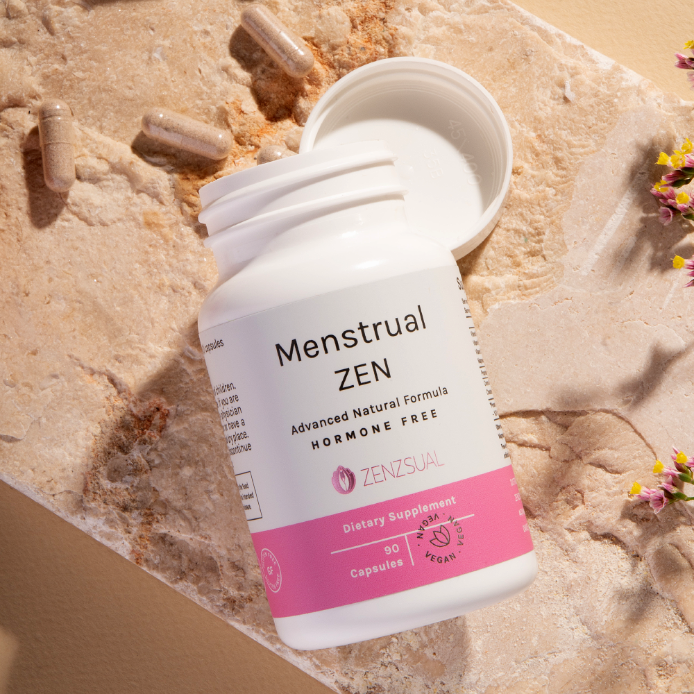 ZENZSUAL Menstrual Dietary Supplement for Health, Water Retention, Cramps Relief